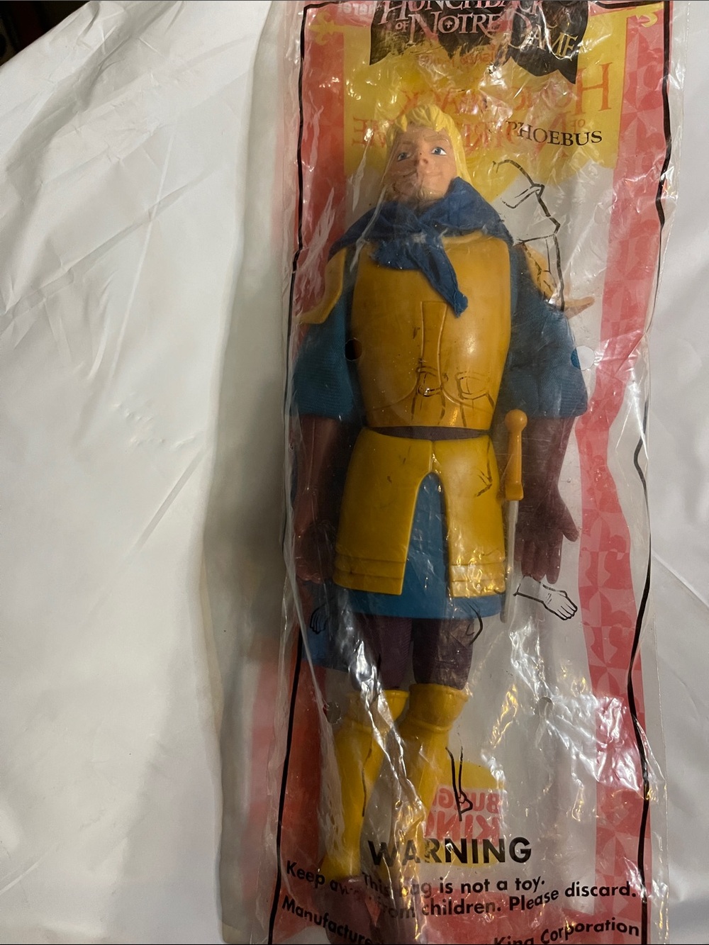 Vintage Yellow and Blue Knight Figurine - Phoebus hunchback of Notre Dame